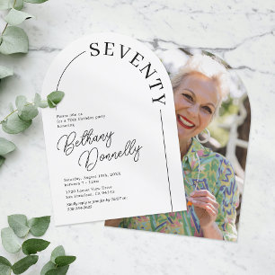Minimalist Arch Adult 70th Birthday Invitation