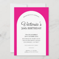 MINIMALIST arch birthday chic modern fuschia pink