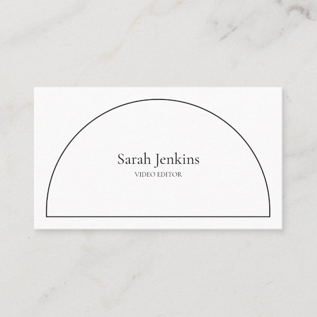 Minimalist Arch Black and White Business Card (Front)