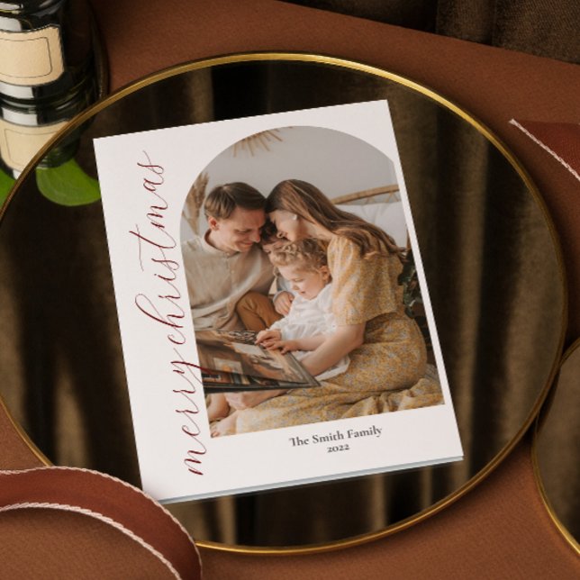 Minimalist Arch Christmas Photo Card (Creator Uploaded)