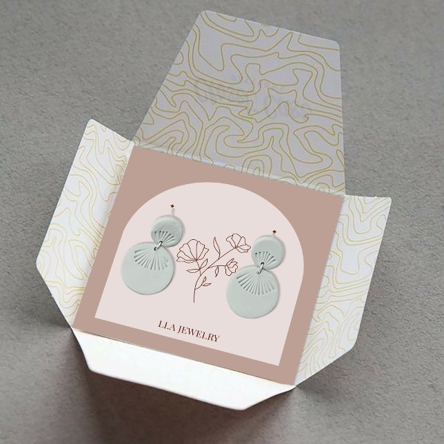 Minimalist Arch Handmade Jewellery Earrings Displa Square Business Card (Creator Uploaded)