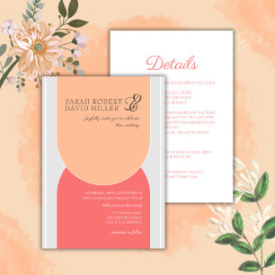 Minimalist Arch Peach Bold Wedding Invitation
