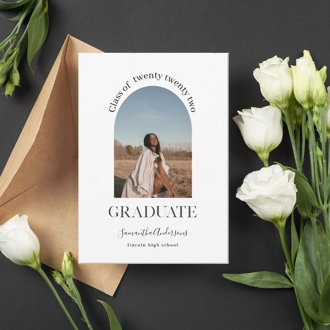 Minimalist Arch Photo Graduation Invitation  (Creator Uploaded)