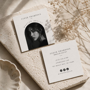 Minimalist Arch Photo Square Business Card