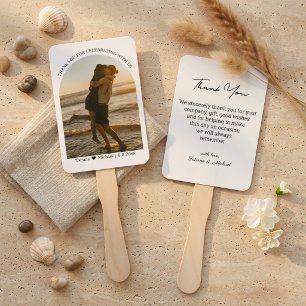Minimalist Arch Photo Wedding Favour Thank You Hand Fan