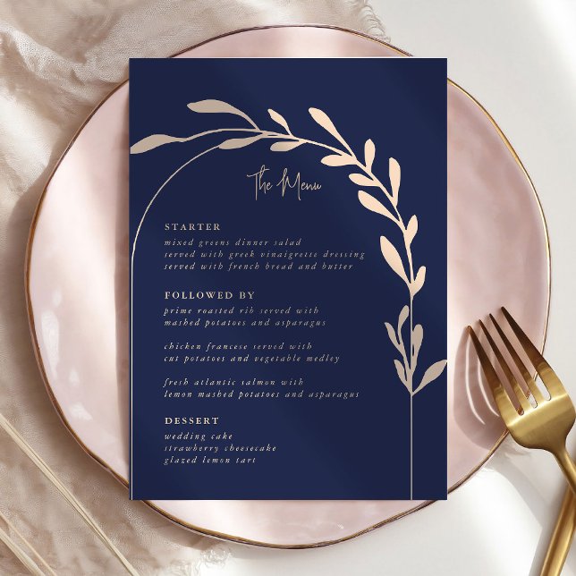 Minimalist Arch Script Wedding Menu Cards (Creator Uploaded)