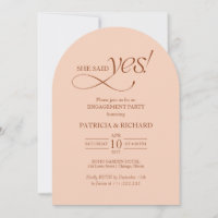 Minimalist Arch She Said Yes Engagement Party