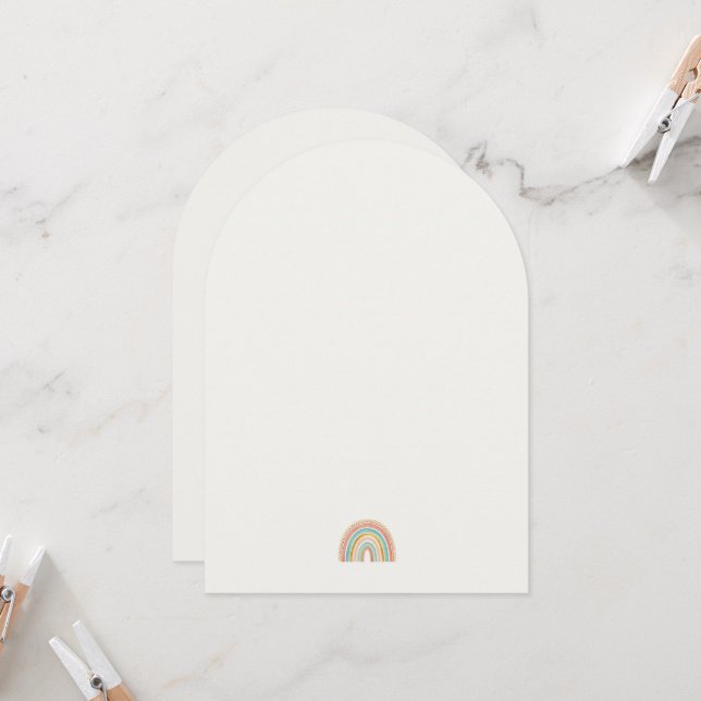 Minimalist Arched Rainbow Card | Modern Stationery (Front/Back In Situ)