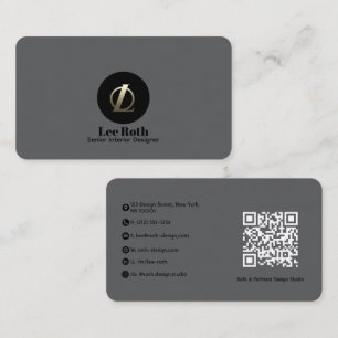 Minimalist Architect. Custom Gray Design Premium Business Card