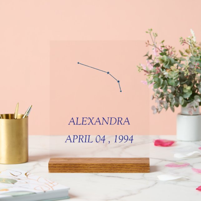 Minimalist Aries Constellation Acrylic Sign - Pers (Wedding)