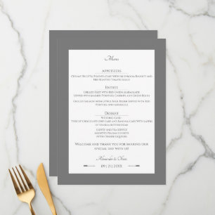 Minimalist Arrows Wedding   Grey Menu