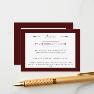 Minimalist Arrows Wedding Red Enclosure Card