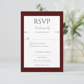 Minimalist Arrows Wedding | Red RSVP Card