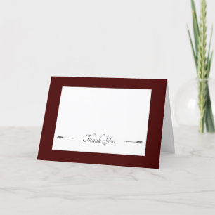 Minimalist Arrows Wedding Red Thank You Card