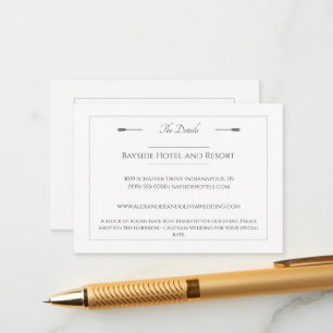 Minimalist Arrows Wedding   White Enclosure Card
