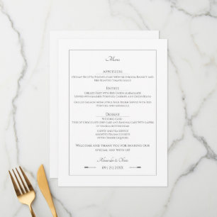Minimalist Arrows Wedding   White Menu
