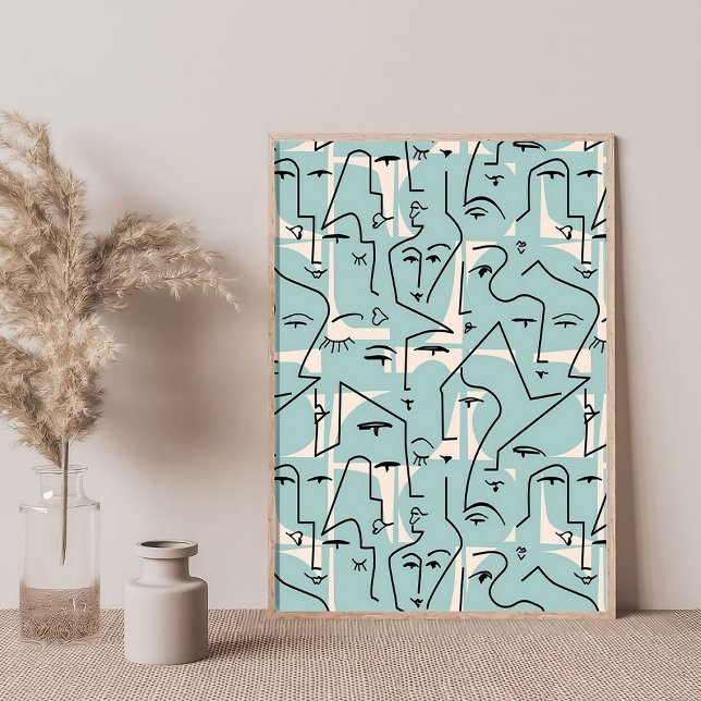 Minimalist Art Abstract Faces Geometric Poster (Creator Uploaded)