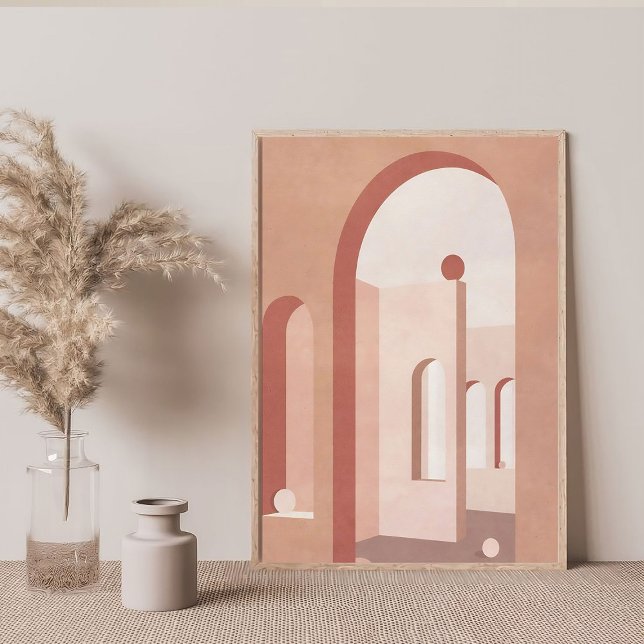 Minimalist Art Abstract Terracotta Arch Geometric Poster (Creator Uploaded)