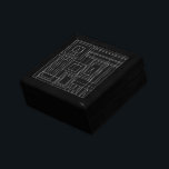 Minimalist Art Deco Line Art Gift Box<br><div class="desc">Sleek design gift box. Black and gray line art in a deco style print,  great to have on display filled with keepsakes or to place a gift inside for someone special.</div>