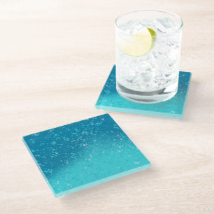 Minimalist Art: Fractured Ice Glass Coaster