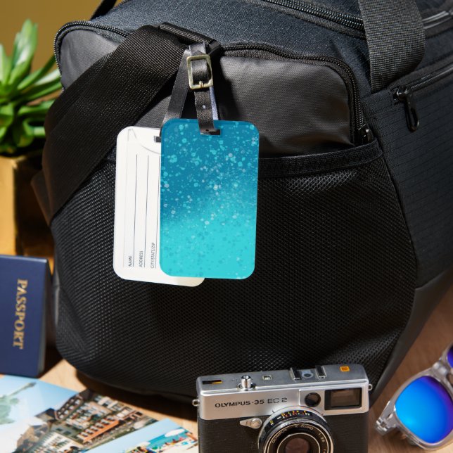 Minimalist Art: Fractured Ice Luggage Tag (Front & Back)