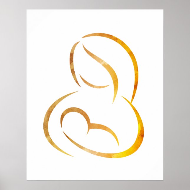 Minimalist Art - Mother Breastfeeding Child Poster (Front)
