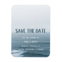 Minimalist Art Waves Beach Wedding Save the Date