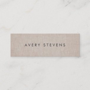 Minimalist Artist Simple Plain Linen Mini Business Card
