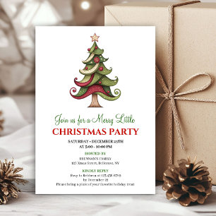 Minimalist artistic Christmas tree holiday invite