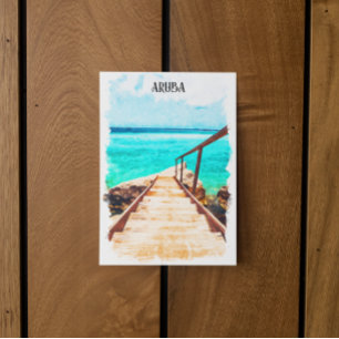 Minimalist Aruba Caribbean Tropical Vacation Postcard