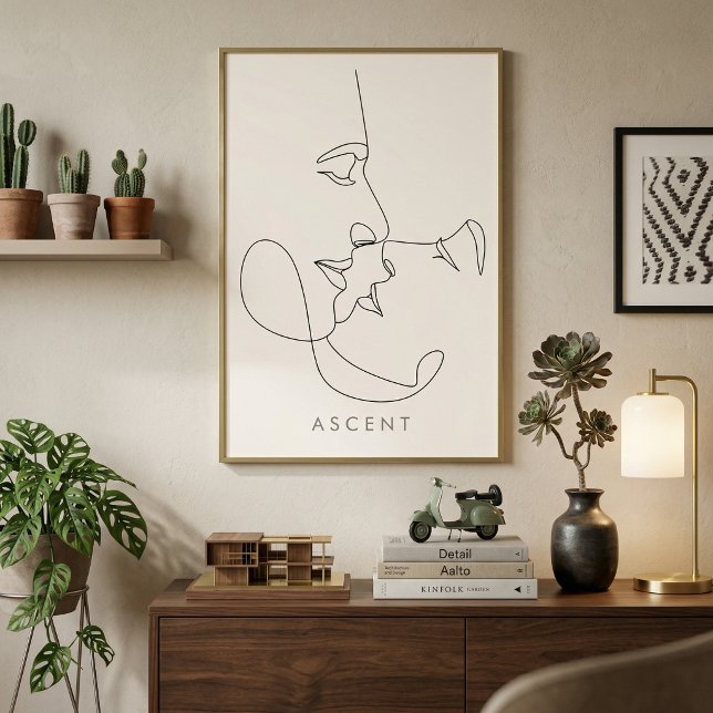Minimalist 'ASCENT' Architectural Line Art - Moder Poster (Minimalist 'ASCENT' Architectural Line Art - Modern Ivory Wall Decor)