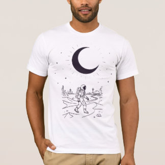 Minimalist Astronaut Lunar Explorer Graphic Design T-Shirt