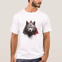minimalist astronaut wolf face logo T-Shirt