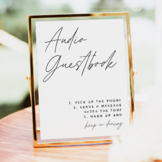 Minimalist Audio Guestbook Sign | Boho Guest Book
