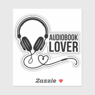 Minimalist Audiobook Lover Headphones Sticker