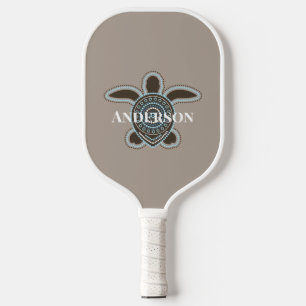 Minimalist Australian Aboriginal Sea Turtle Modern Pickleball Paddle