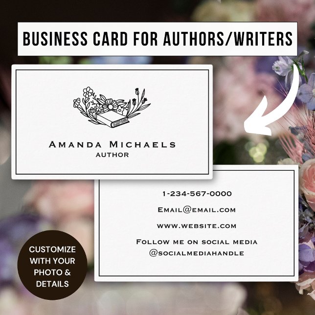 Minimalist Author Book Writer Business Card (Creator Uploaded)