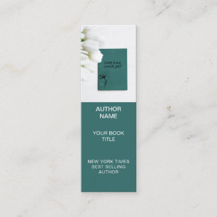 Minimalist Author Bookmark Template with Book Cove Mini Business Card