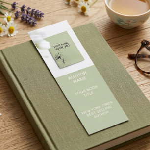 Minimalist Author Bookmark Template with Book Cove Mini Business Card