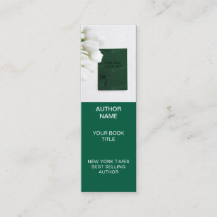 Minimalist Author Bookmark Template with Book Cove Mini Business Card