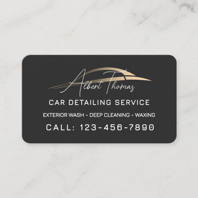 Minimalist automotive gold car line Business Card (Front)