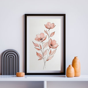 Minimalist Autumn Blooms Poster