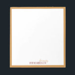 Minimalist autumn personalized stationery notepad<br><div class="desc">Elegant modern minimalist typography name design in autumn gold and burgundy,  simple and stylish. great professional personalized stationery.
See all the matching pieces in collection</div>