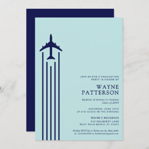 Minimalist Aviation Flight School Pilot Graduation Invitation