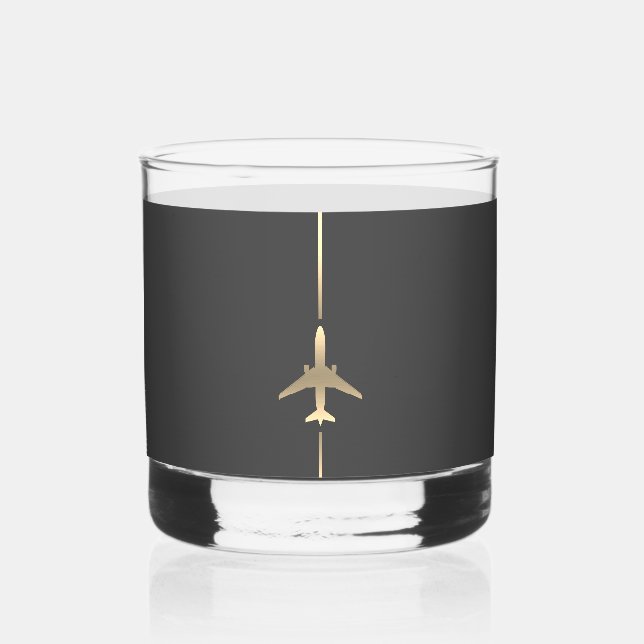 Minimalist Aviation Whiskey Glass (Front)
