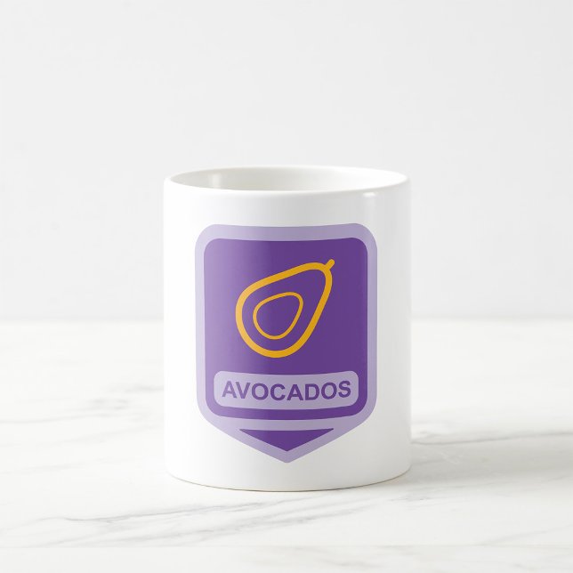 Minimalist Avocado Badge in Purple and Gold  Coffee Mug (Creator Uploaded)