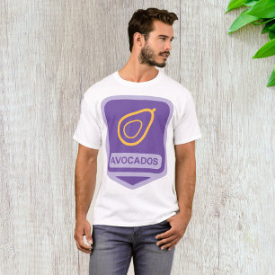 Minimalist Avocado Badge in Purple and Gold  T-Shirt