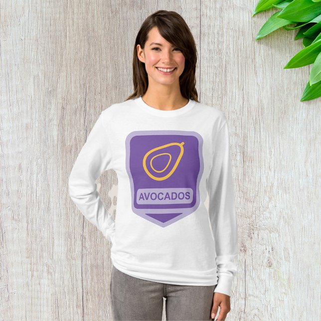 Minimalist Avocado Badge in Purple and Gold  T-Shirt (Creator Uploaded)
