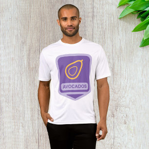Minimalist Avocado Badge in Purple and Gold T-Shirt