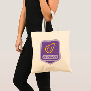 Minimalist Avocado Badge in Purple and Gold  Tote Bag